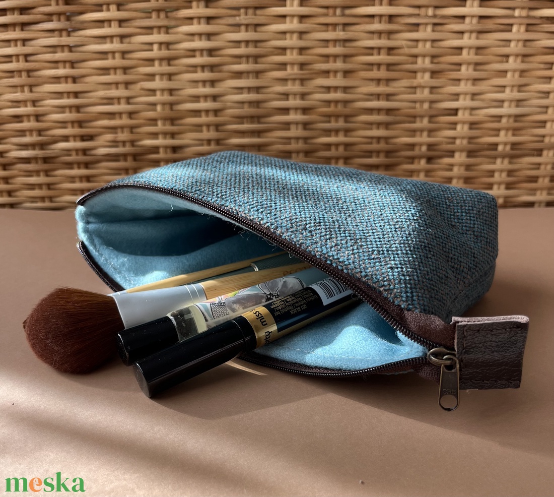 Türkiz zöld sminkes neszesszer táska - táska & tok - neszesszer - Meska.hu