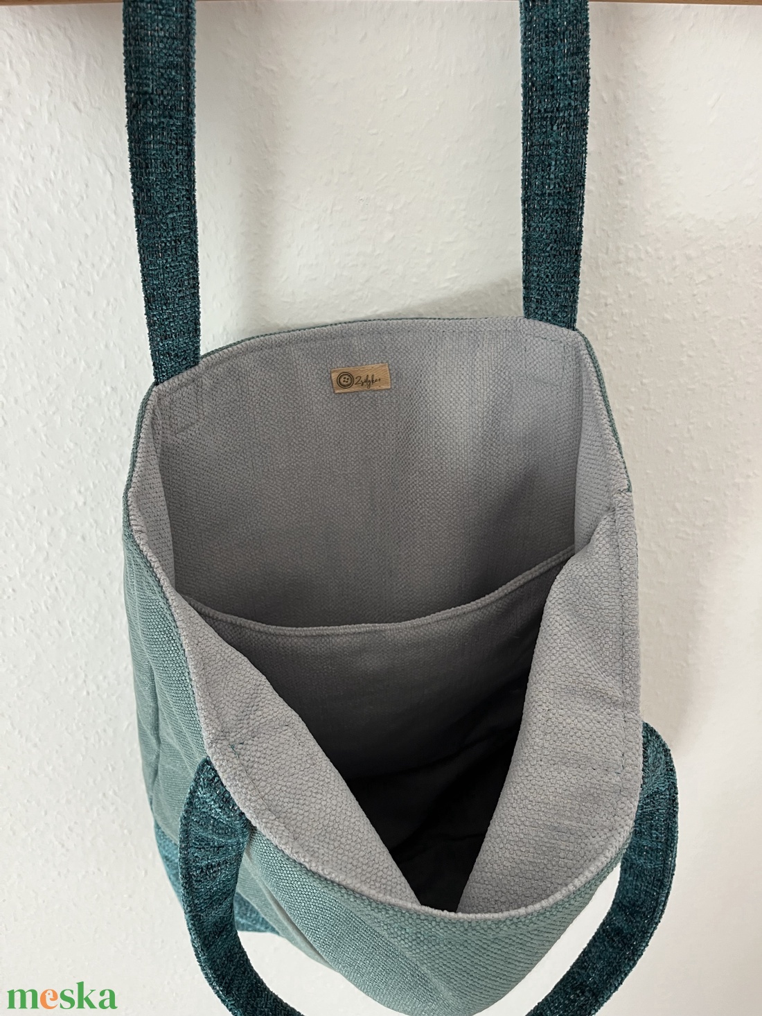 Zöld tote bag - táska & tok - kézitáska & válltáska - válltáska - Meska.hu