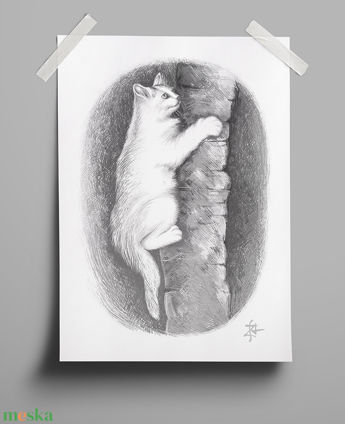Cat Climbing (Macska fán) - művészet - grafika & illusztráció - digitális - Meska.hu