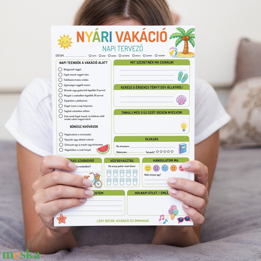 Nyári napi tervező kisiskolásoknak  - művészet - grafika & illusztráció - digitális - Meska.hu