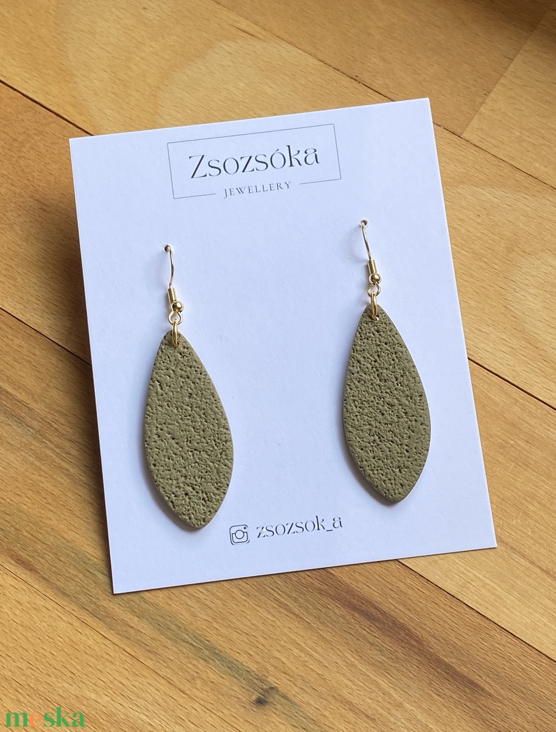 Khaki Leaves - ékszer - fülbevaló - lógó fülbevaló - Meska.hu