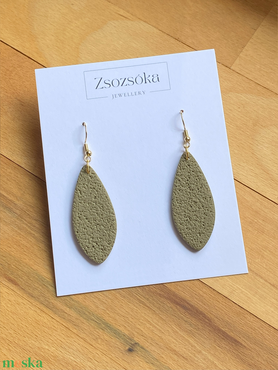 Khaki Leaves - ékszer - fülbevaló - lógó fülbevaló - Meska.hu