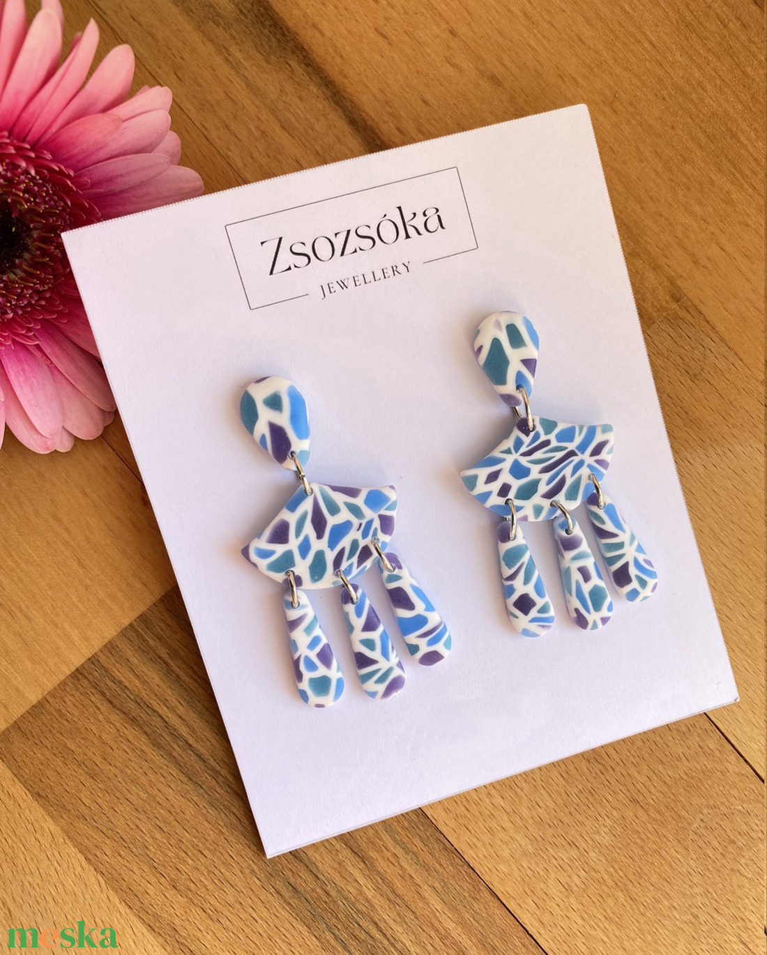 Stained Glass Medusa style - ékszer - fülbevaló - lógó fülbevaló - Meska.hu