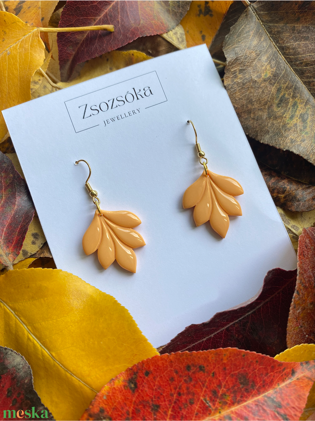 Pastel Yellow Leaves - ékszer - fülbevaló - lógó fülbevaló - Meska.hu