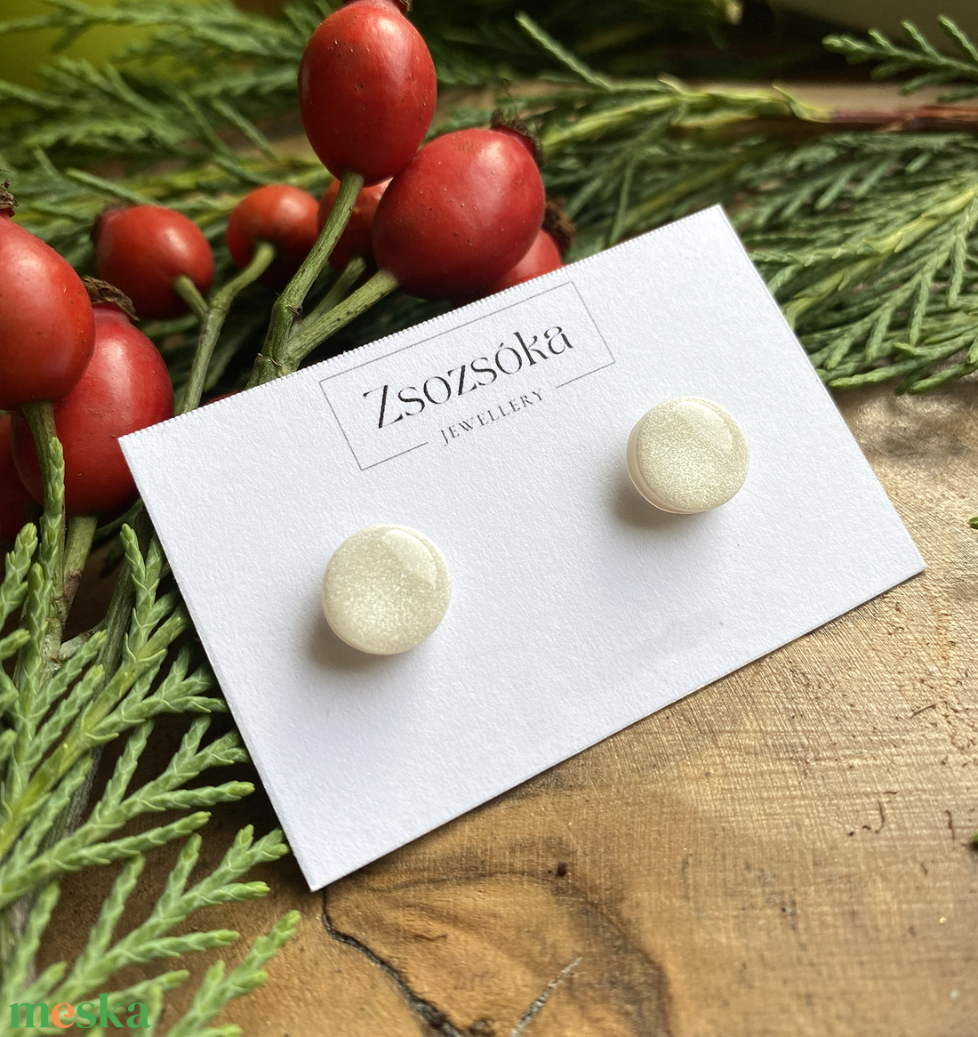 Pearl Christmas Dots - ékszer - fülbevaló - pötty fülbevaló - Meska.hu