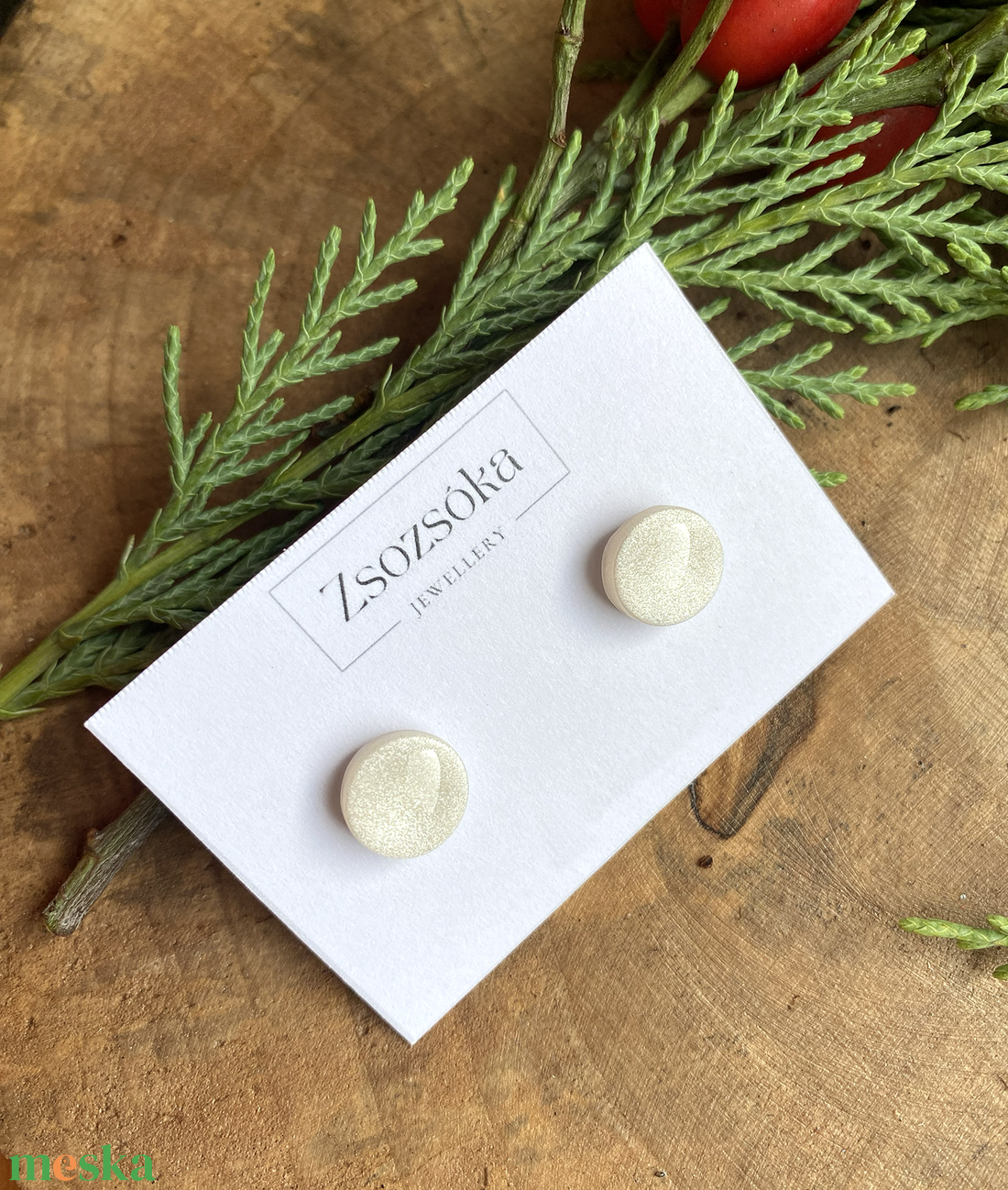 Pearl Christmas Dots - ékszer - fülbevaló - pötty fülbevaló - Meska.hu