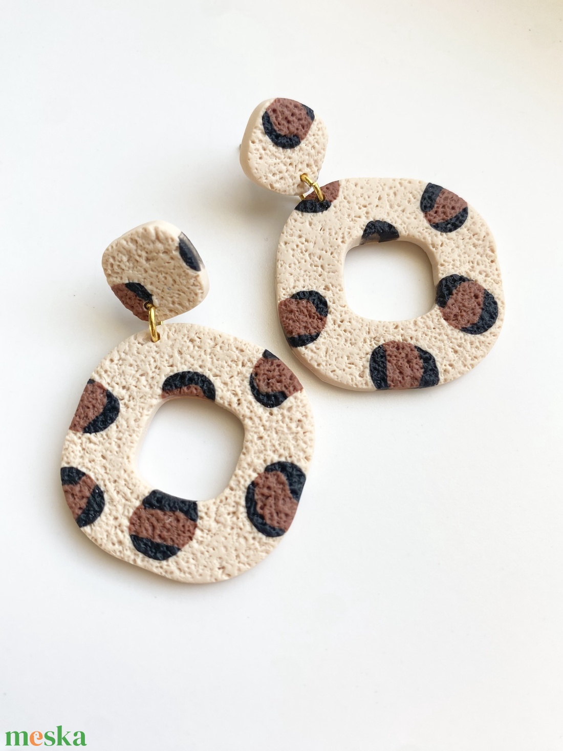 Leopard Square - ékszer - fülbevaló - lógó fülbevaló - Meska.hu