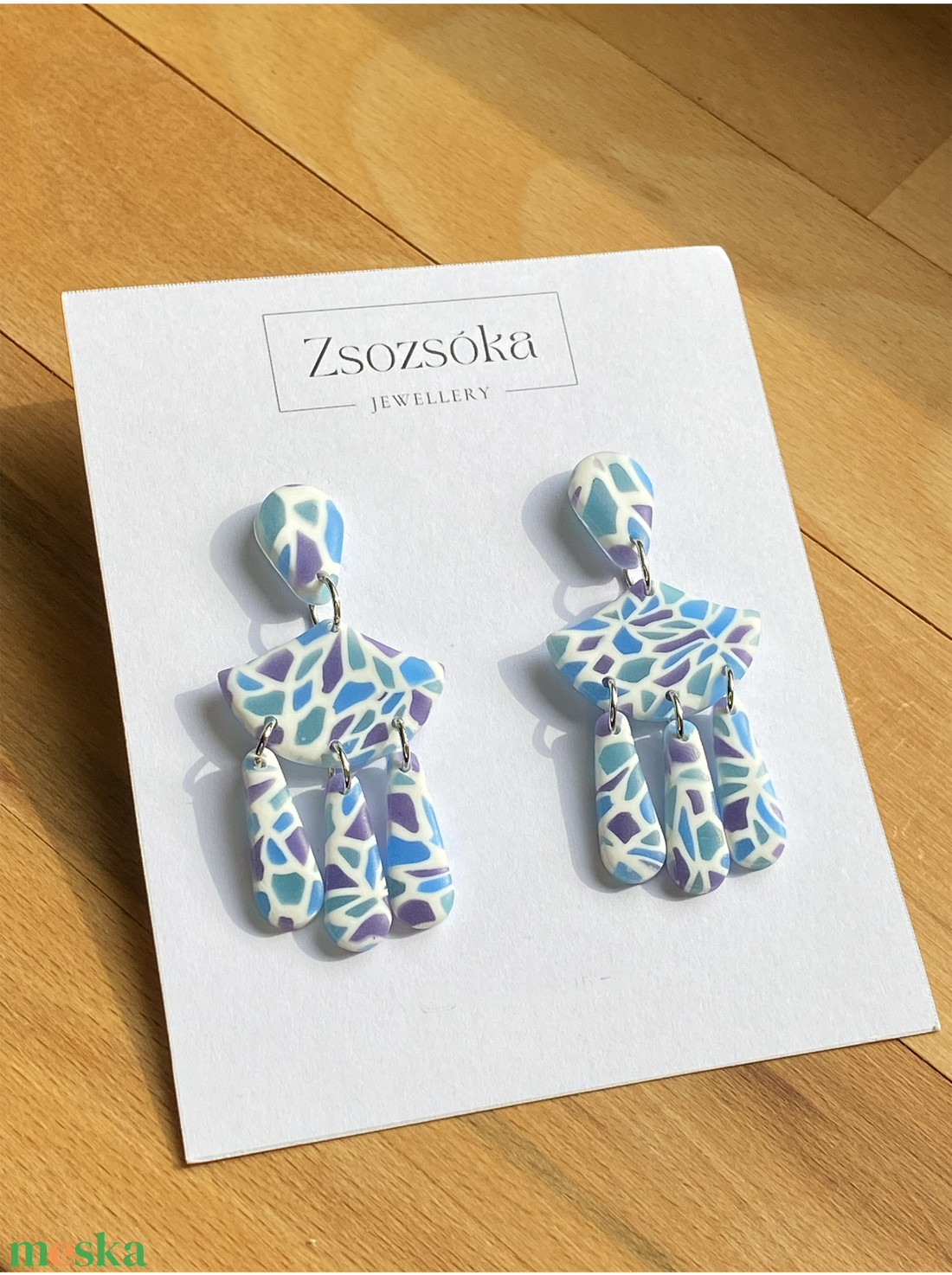 Stained Glass Medusa style - ékszer - fülbevaló - lógó fülbevaló - Meska.hu