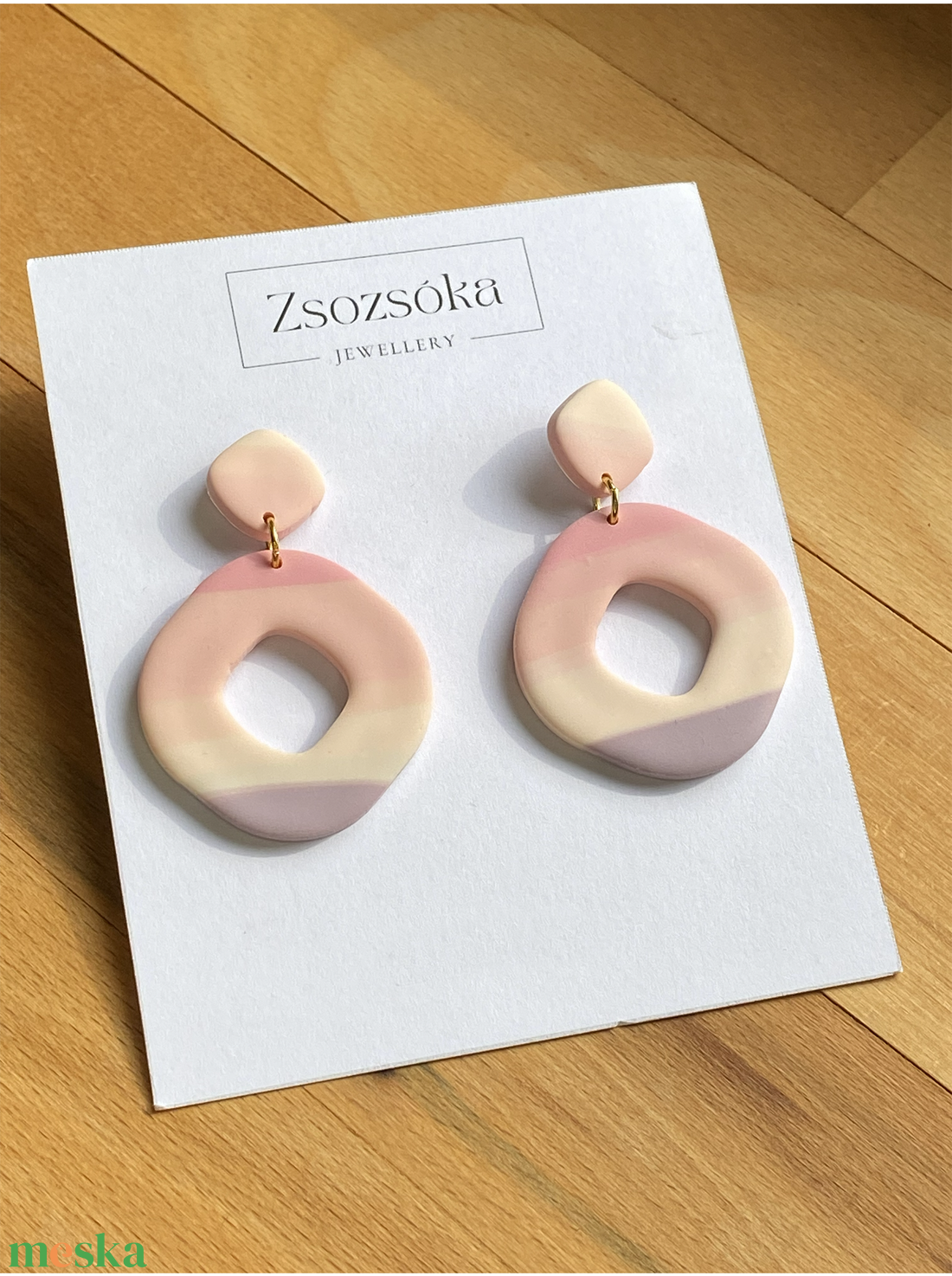 Spring striped  - ékszer - fülbevaló - lógó fülbevaló - Meska.hu