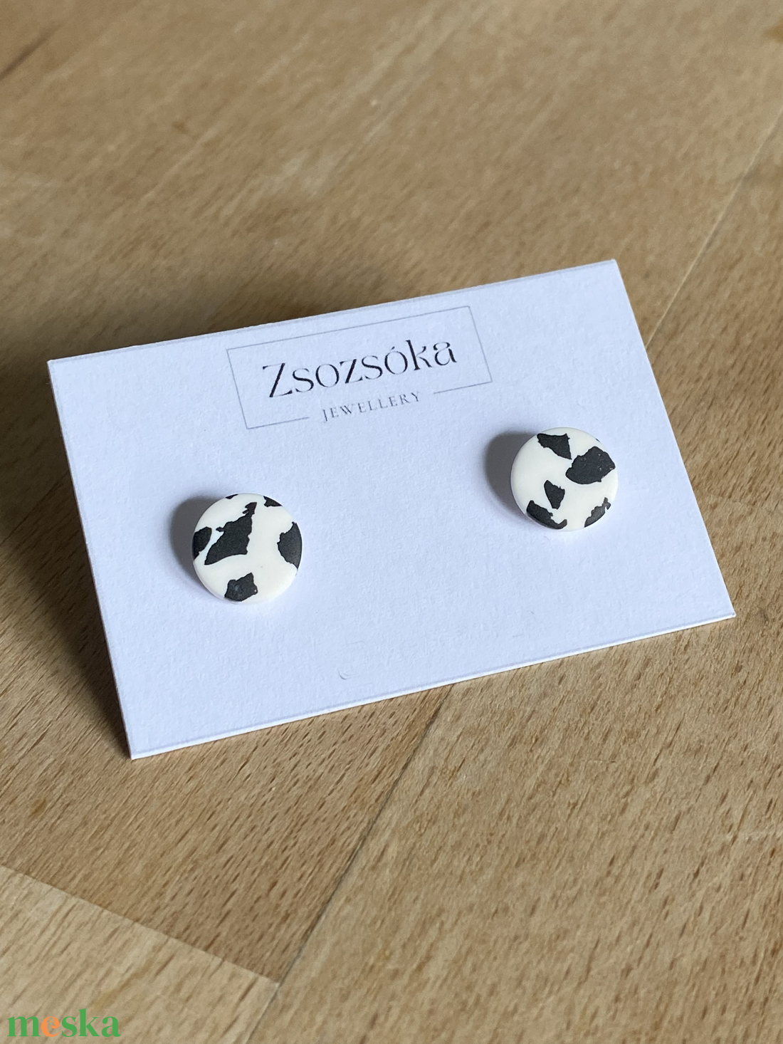 Dalmata pötty fülbevaló - ékszer - fülbevaló - pötty fülbevaló - Meska.hu