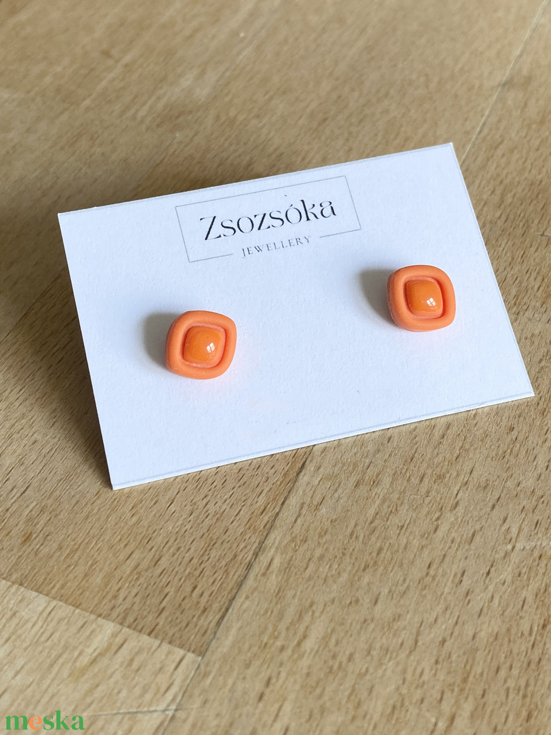 Tiney Orange pötty fülbevaló - ékszer - fülbevaló - pötty fülbevaló - Meska.hu