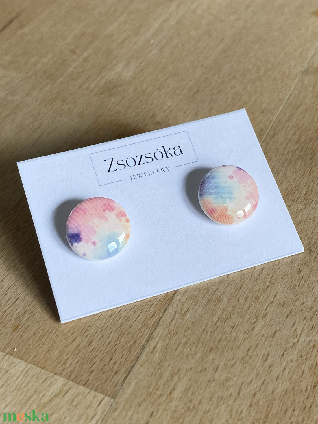 Aquarell Nagy pötty fülbevaló - ékszer - fülbevaló - pötty fülbevaló - Meska.hu