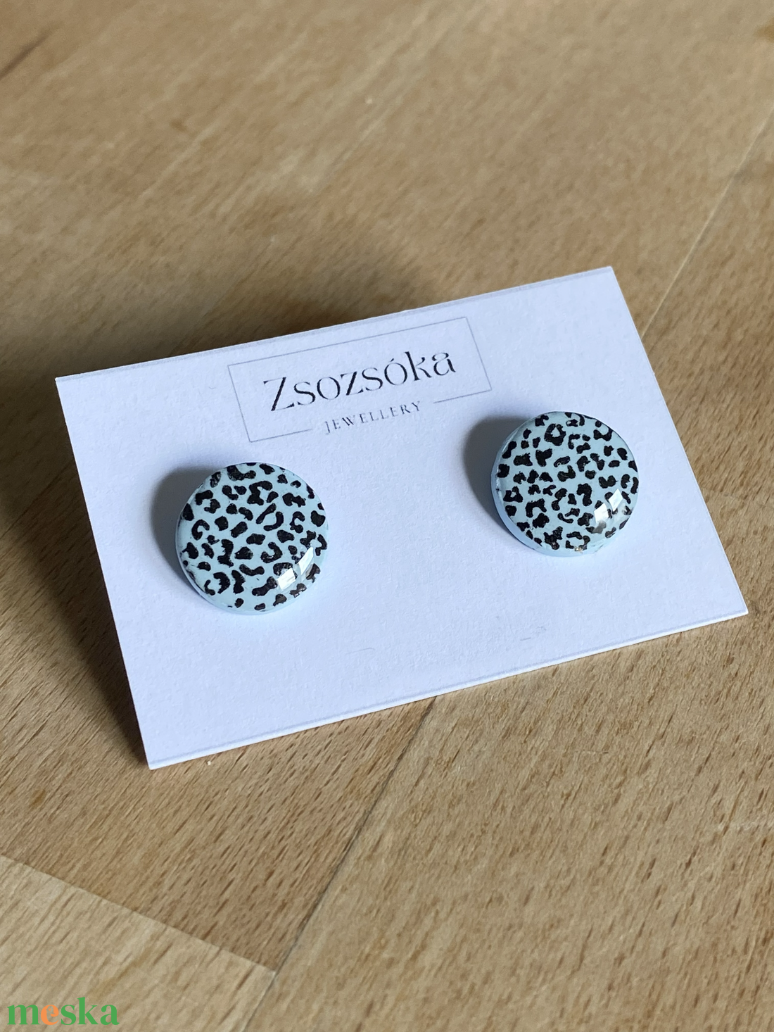 Blue Spotted Nagy pötty fülbevaló - ékszer - fülbevaló - pötty fülbevaló - Meska.hu