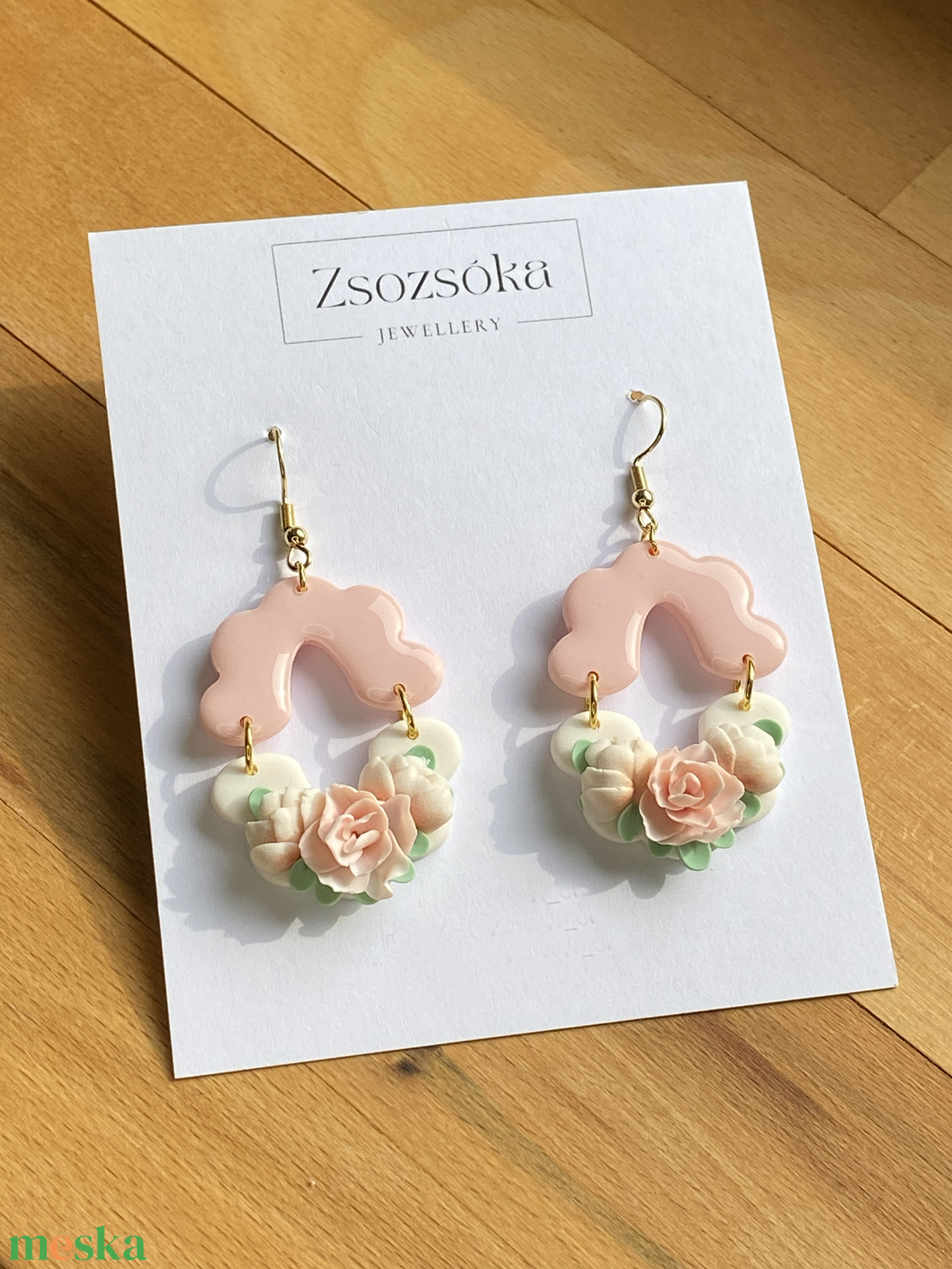 Pink and Flowers moroccan style - ékszer - fülbevaló - lógó fülbevaló - Meska.hu