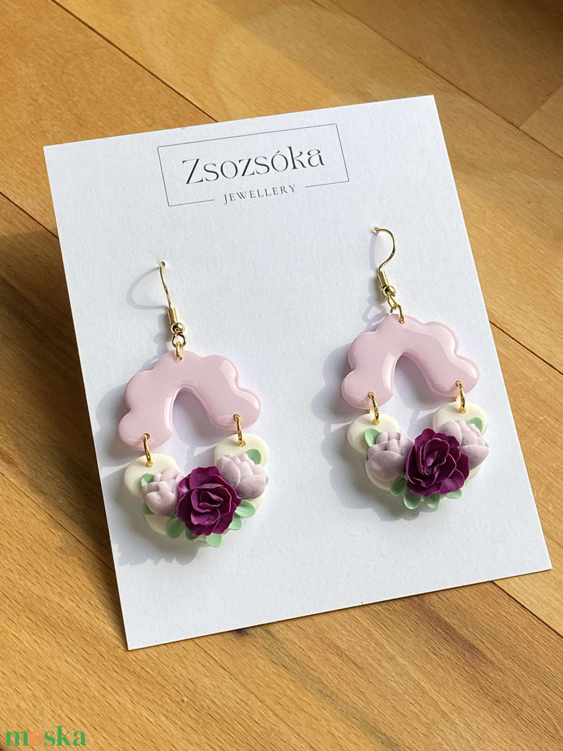 Purple and Flowers moroccan style - ékszer - fülbevaló - lógó fülbevaló - Meska.hu