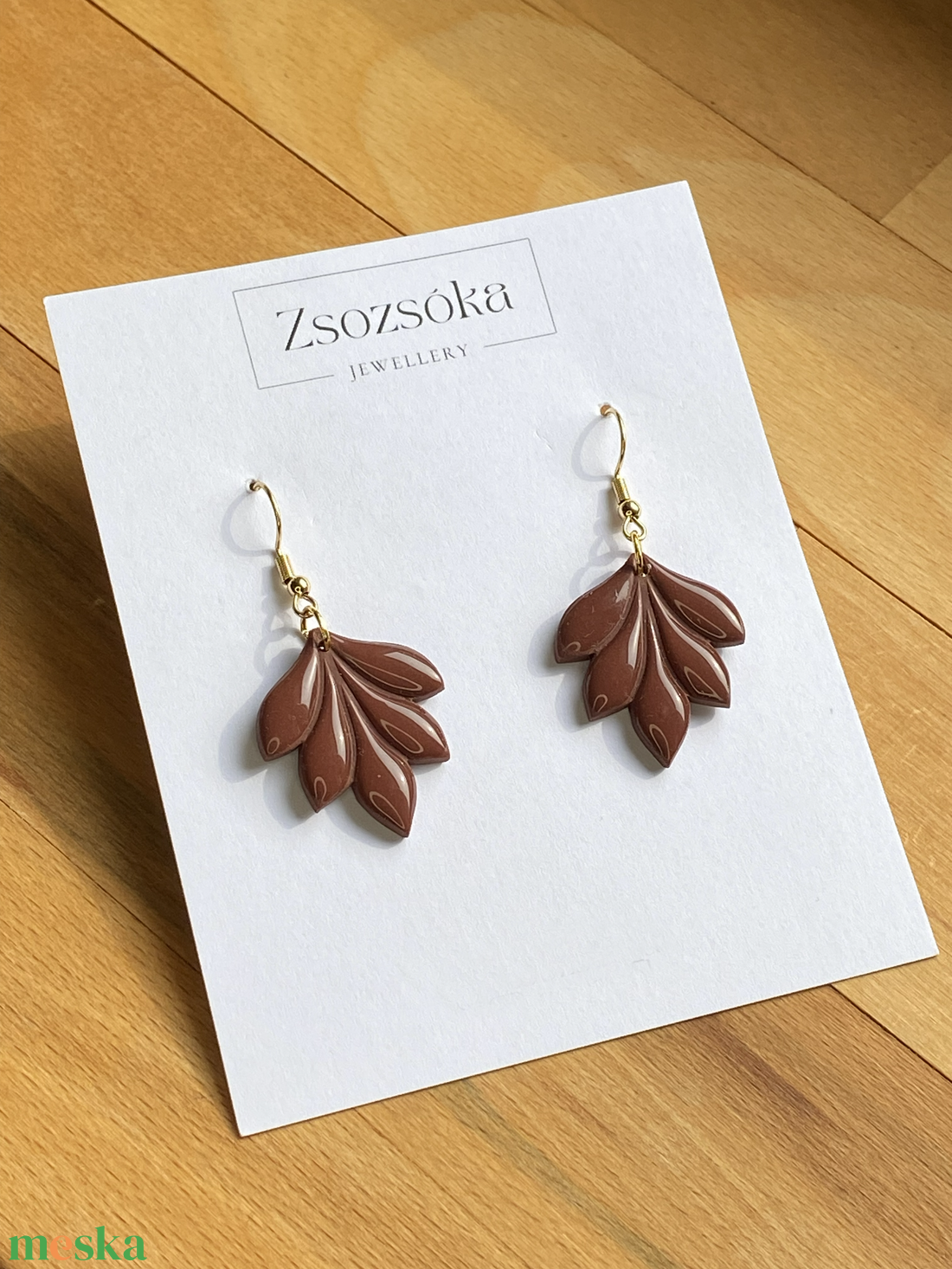 Brown Leaves - ékszer - fülbevaló - lógó fülbevaló - Meska.hu