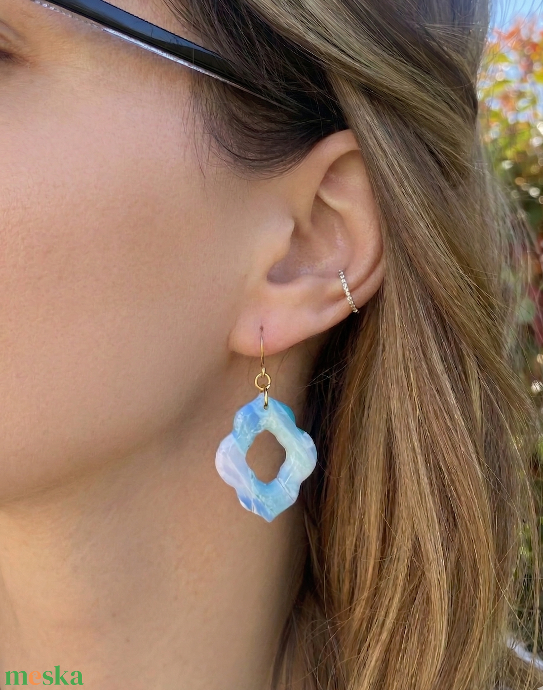 Water Marble Moroccan Fülbevalók - ékszer - fülbevaló - lógó fülbevaló - Meska.hu