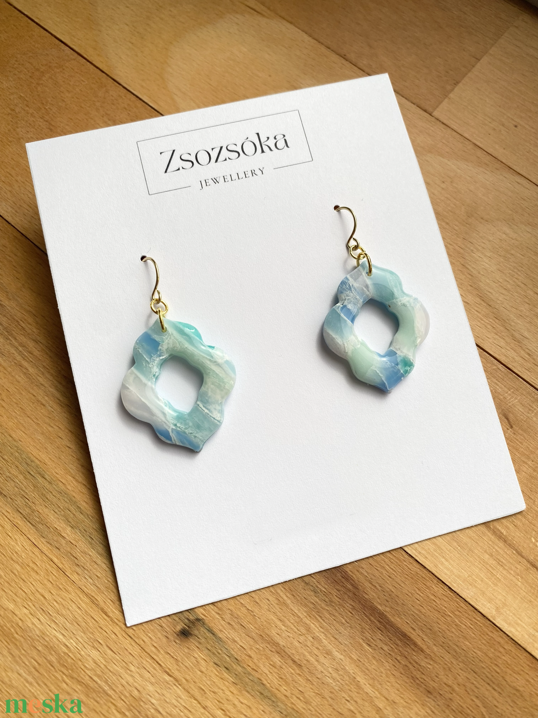 Water Marble Moroccan Fülbevalók - ékszer - fülbevaló - lógó fülbevaló - Meska.hu