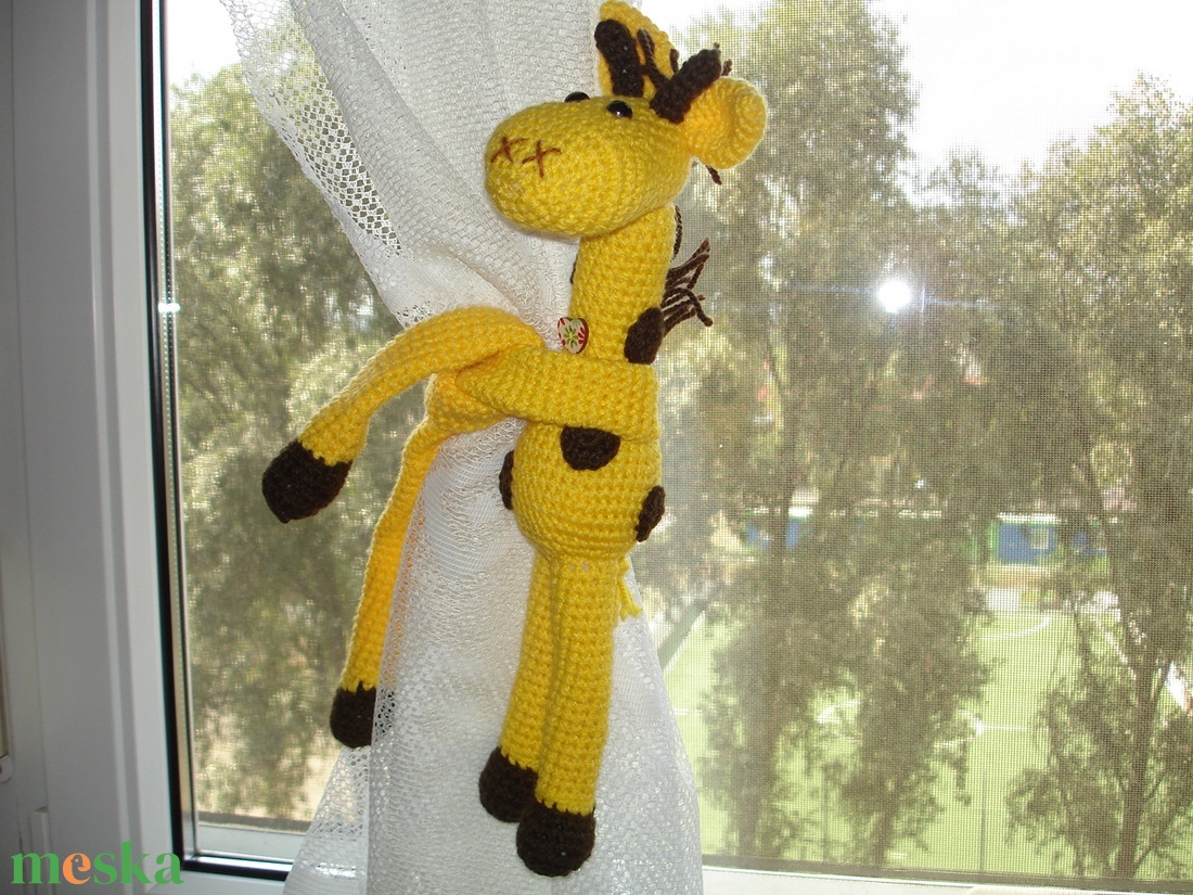 Függöny összekötő horgolt játékfigura zsiráf  - otthon & életmód - lakástextil - függöny és kiegészítő - függöny elkötő - Meska.hu