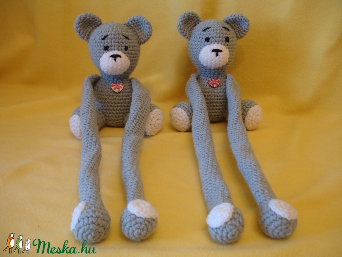 Függöny összekötő - függönyfogó horgolt játékfigura maci szürke - otthon & életmód - lakástextil - függöny és kiegészítő - Meska.hu