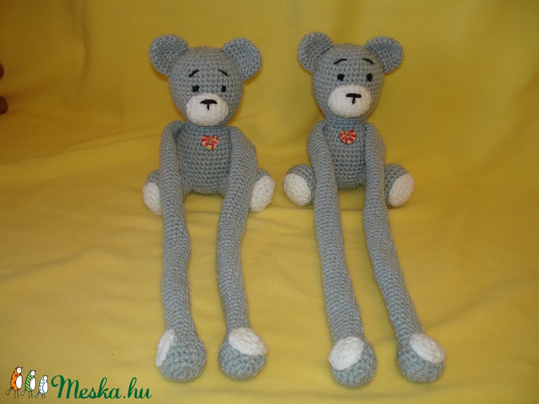 Függöny összekötő - függönyfogó horgolt játékfigura maci szürke - otthon & életmód - lakástextil - függöny és kiegészítő - Meska.hu