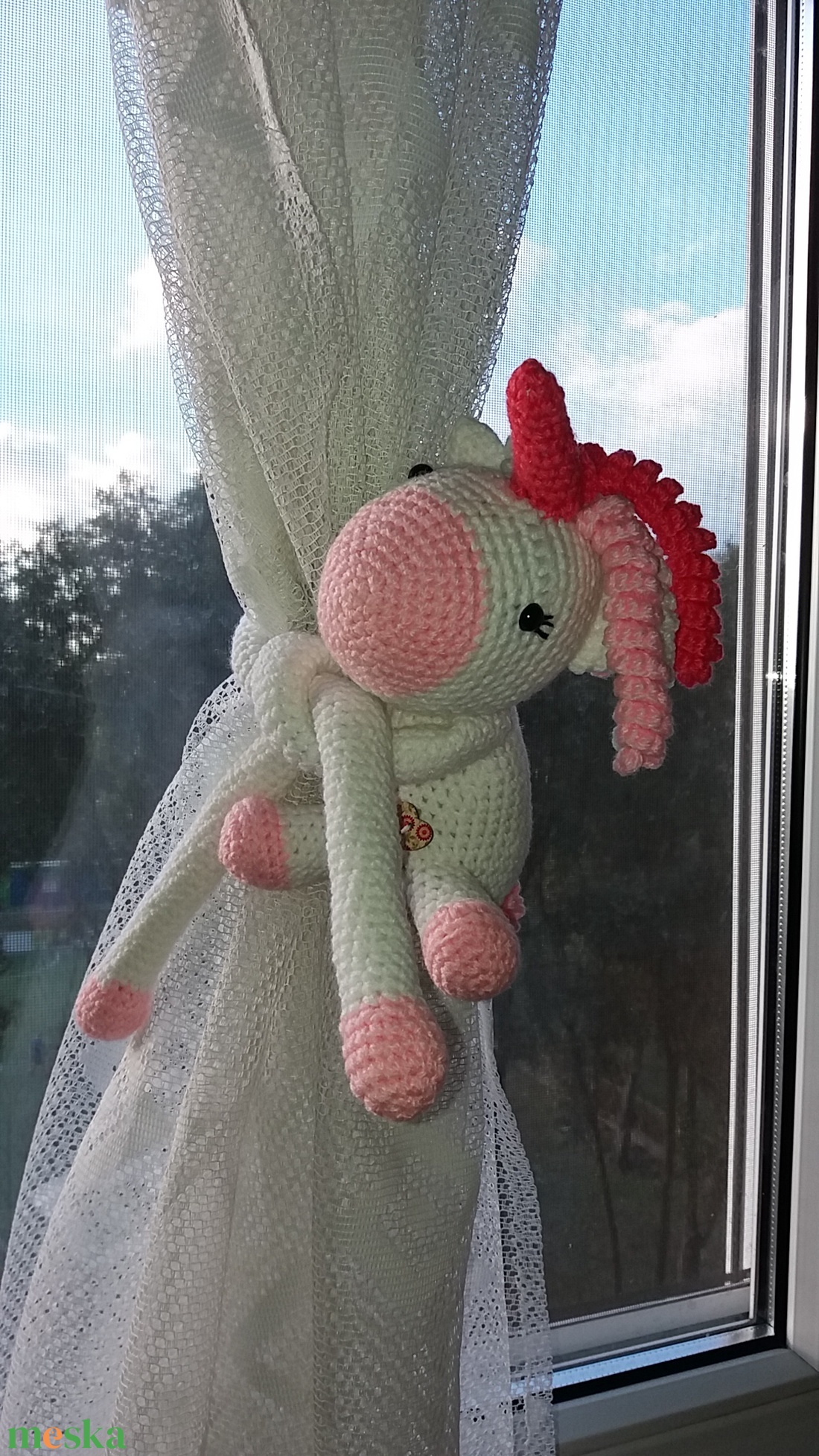 Unicornis egyszarvú függöny összekötő - függönyfogó horgolt játékfigura - otthon & életmód - lakástextil - függöny és kiegészítő - függöny elkötő - Meska.hu Unicornis egyszarvú függöny összekötő - függönyfogó horgolt játékfigura - otthon & életmód - lakástextil - függöny és kiegészítő - függöny elkötő - Meska.hu