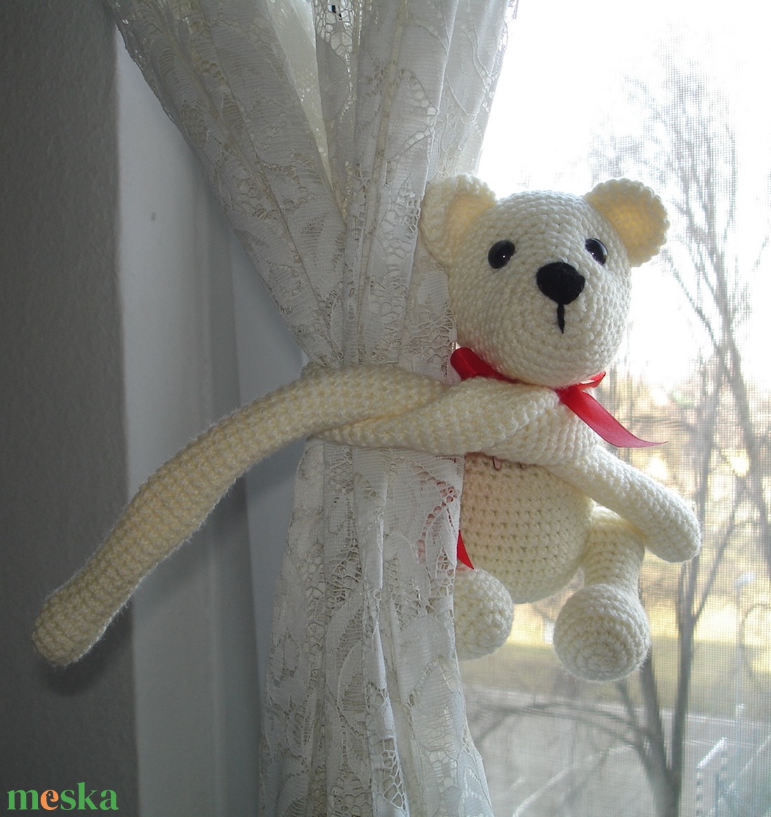 Függöny összekötő függöny fogó horgolt játékfigura maci - otthon & életmód - lakástextil - függöny és kiegészítő - függöny elkötő - Meska.hu