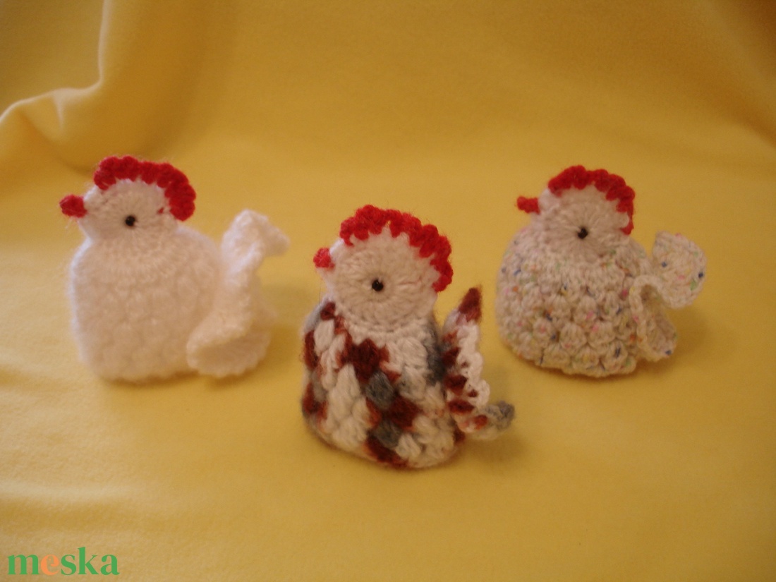 Húsvét horgolt csibe 3 db/ garnitúra - otthon & életmód - dekoráció - asztal és polc dekoráció - asztaldísz - Meska.hu