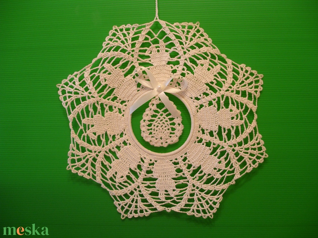 Húsvét horgolt ablakdísz ajtódísz - otthon & életmód - dekoráció - ajtó- és ablak dekoráció - ablakdísz - Meska.hu