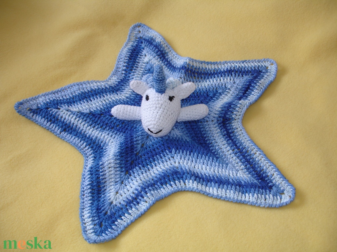 Alvóka,szundikendő, baba rongyi unicornis amigurumi figurával - játék & sport - 3 éves kor alattiaknak - alvóka & rongyi - Meska.hu
