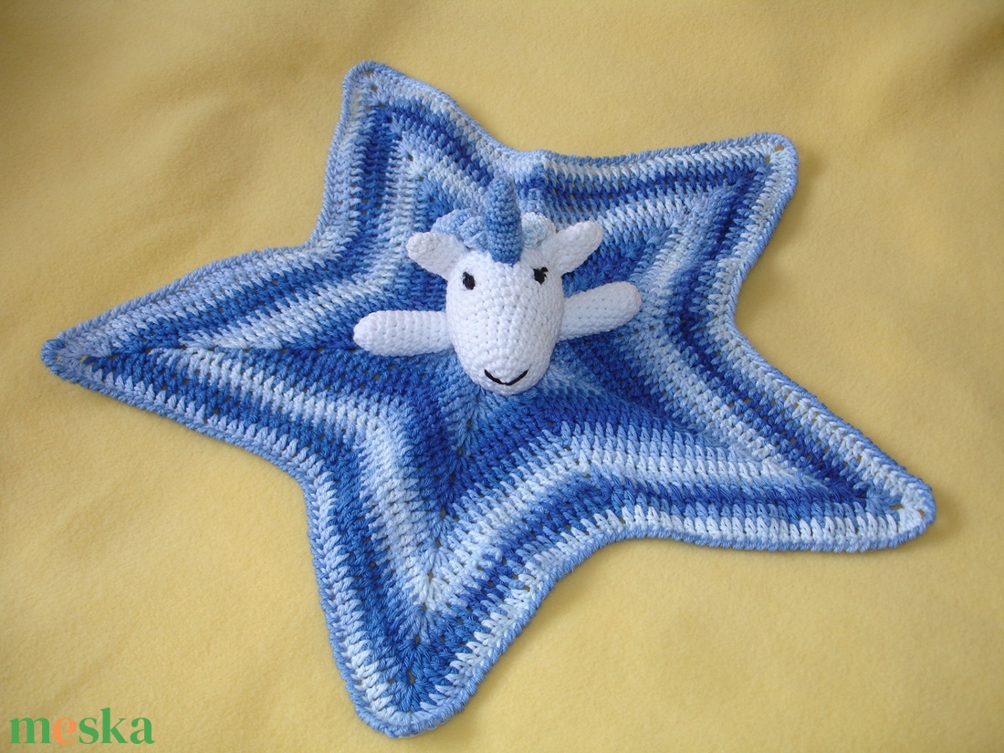 Alvóka,szundikendő, baba rongyi unicornis amigurumi figurával - játék & sport - 3 éves kor alattiaknak - alvóka & rongyi - Meska.hu