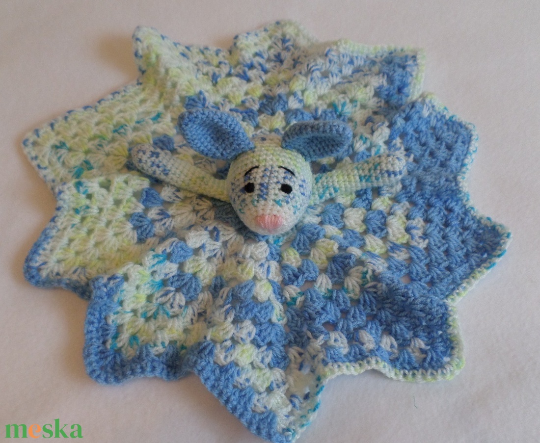 Szundikendő, babarongyi  kutya amigurumi figurával - játék & sport - 3 éves kor alattiaknak - alvóka & rongyi - Meska.hu