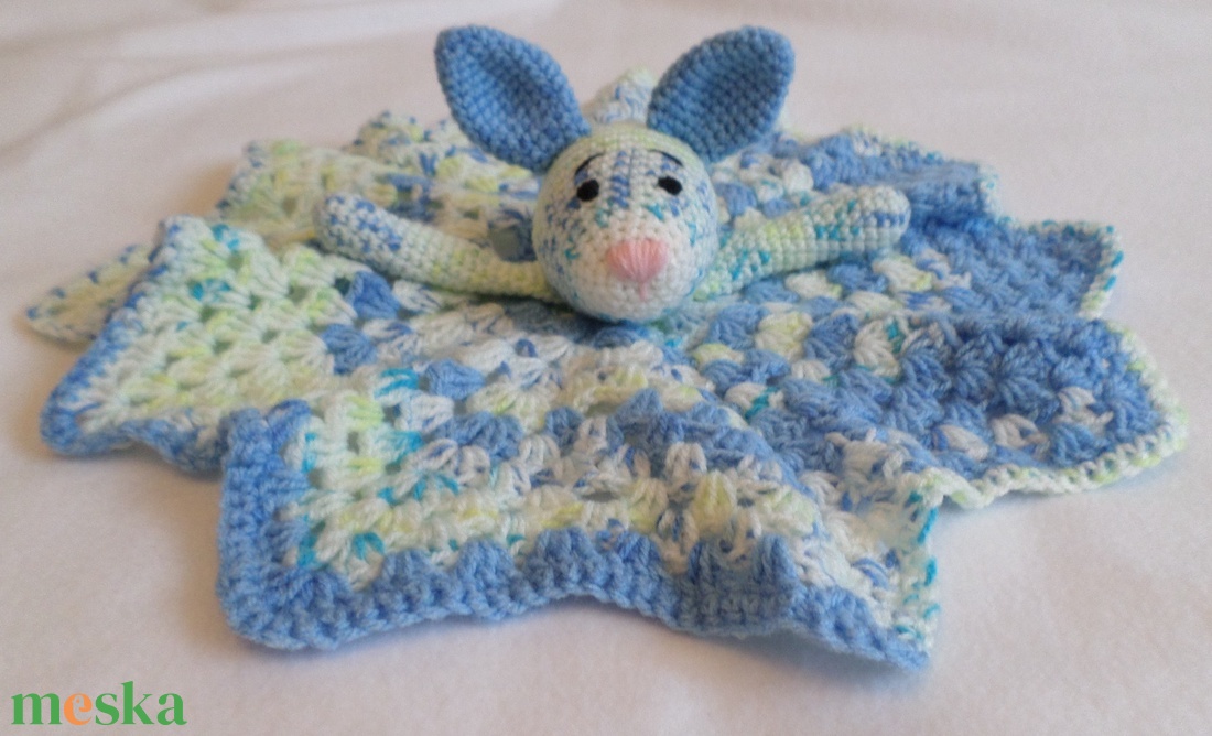 Szundikendő, babarongyi  kutya amigurumi figurával - játék & sport - 3 éves kor alattiaknak - alvóka & rongyi - Meska.hu