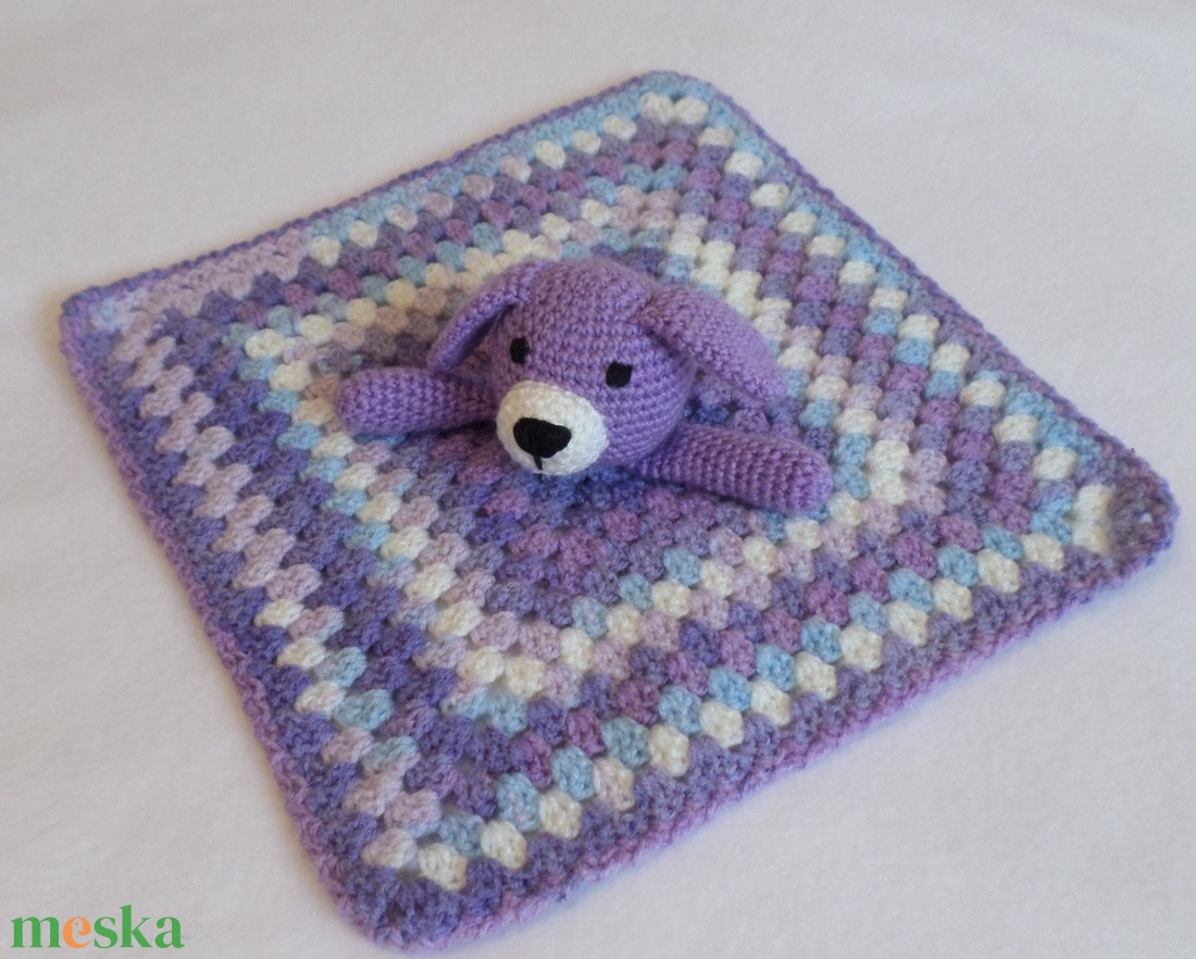 Szundikendő, babarongyi  kutya amigurumi figurával - játék & sport - 3 éves kor alattiaknak - alvóka & rongyi - Meska.hu