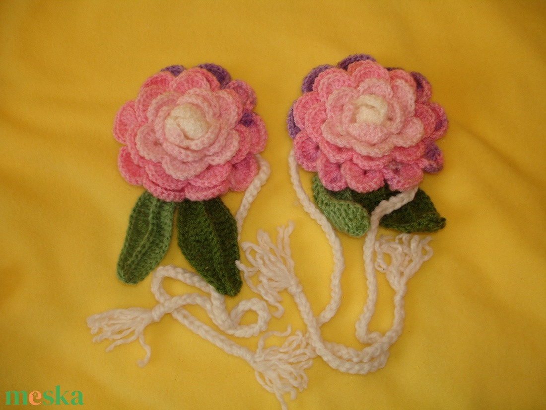 Függönyfogó horgolt rózsa -függöny összekötő - otthon & életmód - lakástextil - függöny és kiegészítő - függöny elkötő - Meska.hu