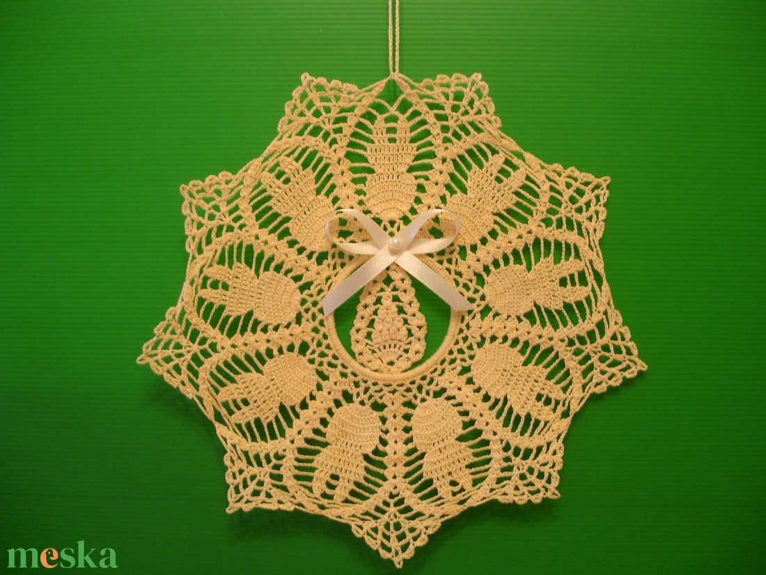 Húsvét horgolt ablakdísz ajtódísz - otthon & életmód - dekoráció - ajtó- és ablak dekoráció - ablakdísz - Meska.hu