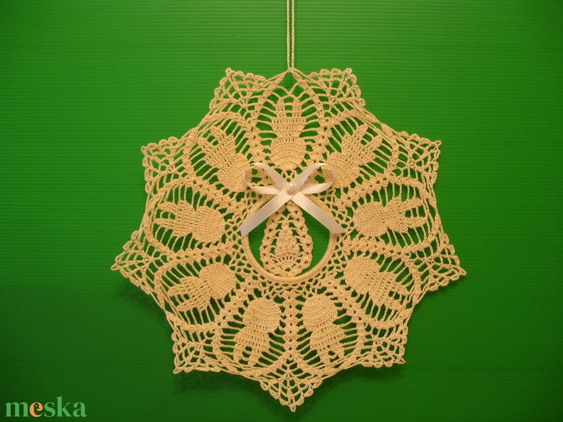 Húsvét horgolt ablakdísz ajtódísz - otthon & életmód - dekoráció - ajtó- és ablak dekoráció - ablakdísz - Meska.hu