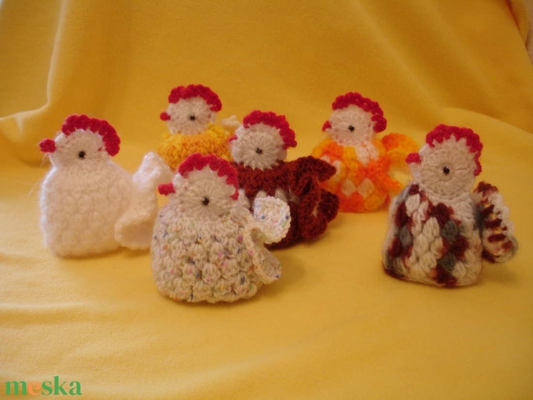 Húsvét horgolt csibe 6 db/ garnitúra - otthon & életmód - dekoráció - asztal és polc dekoráció - asztaldísz - Meska.hu