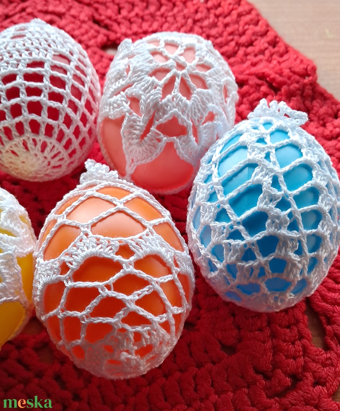 Húsvét horgolt tojás 6 cm - ünnepi díszek, dekorációk - húsvéti díszek és dekorációk - húsvéti tojás, hímestojás - Meska.hu
