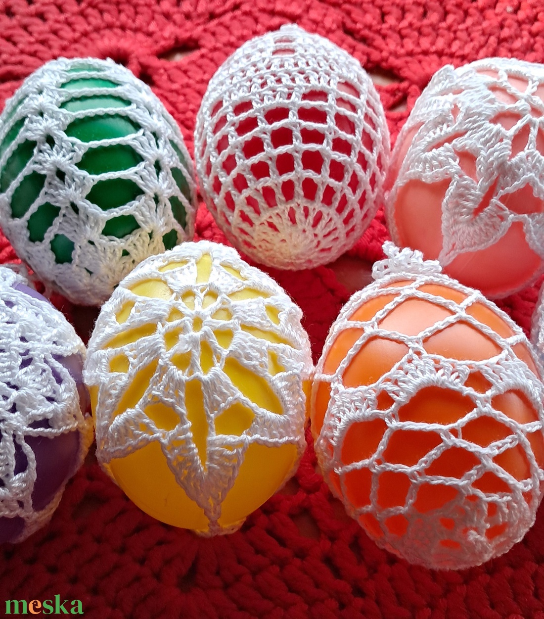 Húsvét horgolt tojás 6 cm - ünnepi díszek, dekorációk - húsvéti díszek és dekorációk - húsvéti tojás, hímestojás - Meska.hu