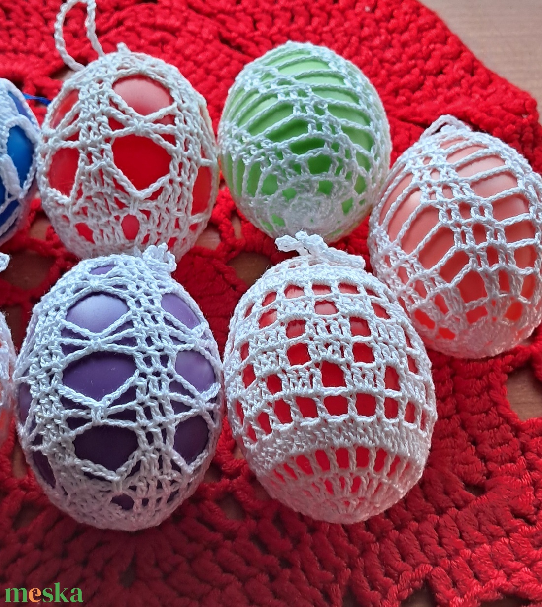 Húsvét horgolt tojás 6 cm - ünnepi díszek, dekorációk - húsvéti díszek és dekorációk - húsvéti tojás, hímestojás - Meska.hu