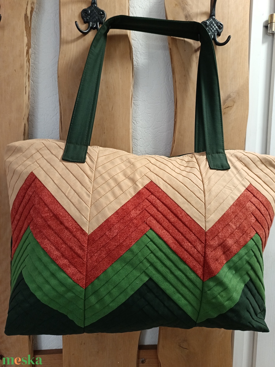 Ikrek (zöld) - táska & tok - kézitáska & válltáska - nagy pakolós táska - Meska.hu