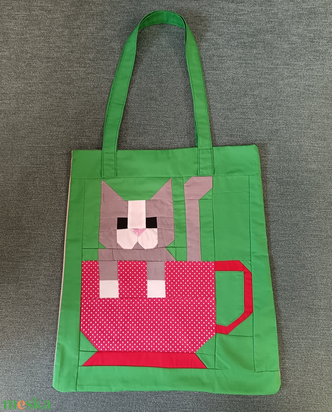 Csészike (cicás táska) - táska & tok - kézitáska & válltáska - válltáska - Meska.hu