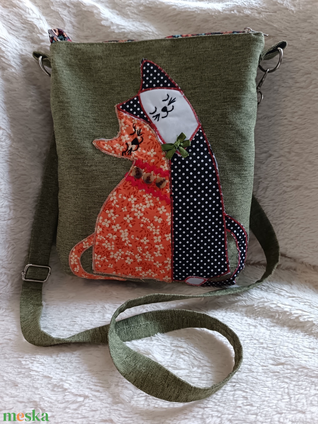 Szerelmes cicák - táska & tok - kézitáska & válltáska - vállon átvethető táska - Meska.hu