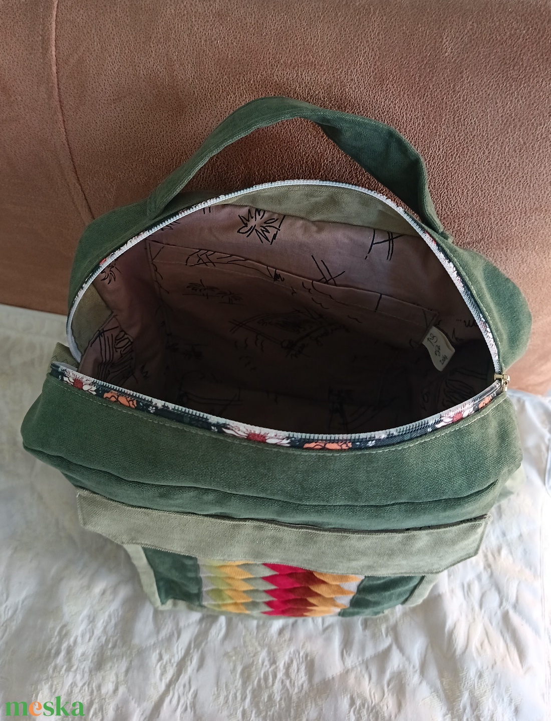 Kockacsoda (zöld hátizsák) - táska & tok - hátizsák - hátizsák - Meska.hu