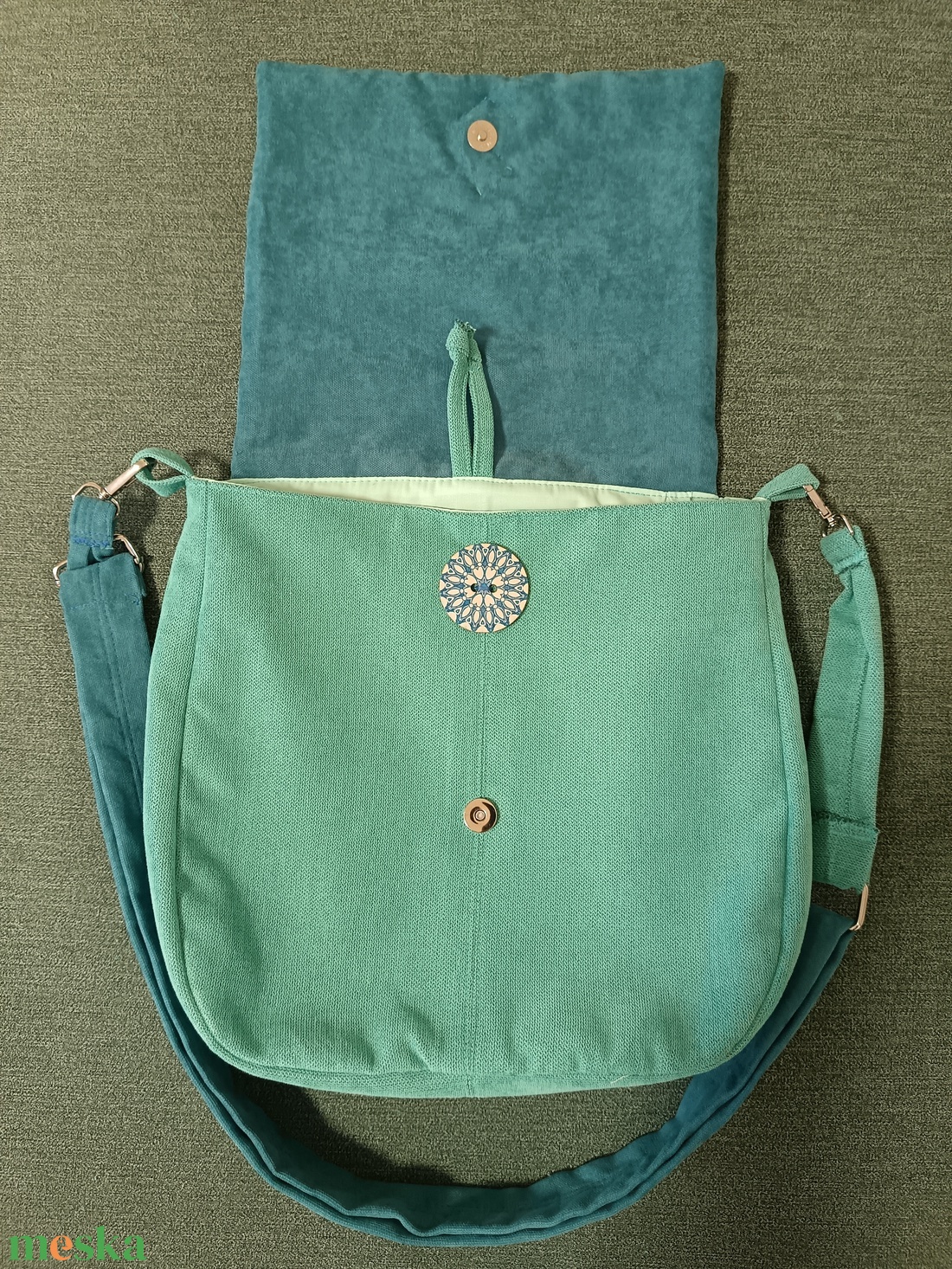 Türkiz varázs (vállon átvethető táska) - táska & tok - kézitáska & válltáska - vállon átvethető táska - Meska.hu