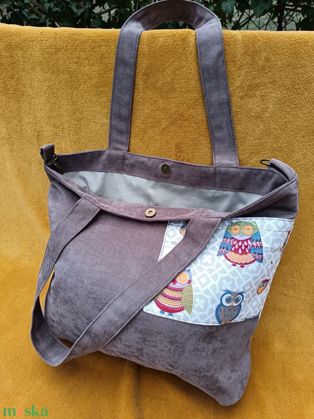Bagolybarát (válltáska) - táska & tok - kézitáska & válltáska - nagy pakolós táska - Meska.hu