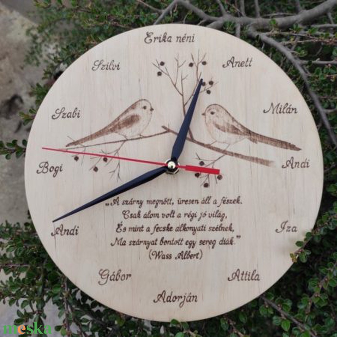 Fából készült egyedi falióra - őszapó madaras grafikával - otthon & életmód - dekoráció - fali és függő dekoráció - falióra & óra - Meska.hu Fából készült egyedi falióra - őszapó madaras grafikával - otthon & életmód - dekoráció - fali és függő dekoráció - falióra & óra - Meska.hu