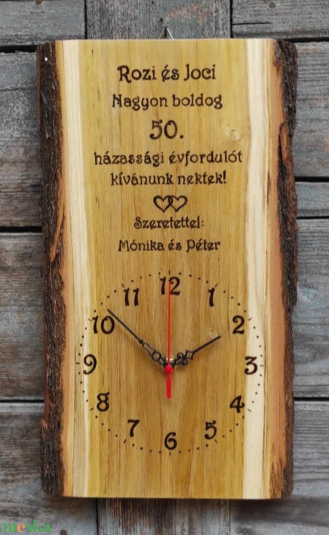 Egyedi fa falióra - Házassági évfordulóra  - otthon & életmód - dekoráció - fali és függő dekoráció - falióra & óra - Meska.hu