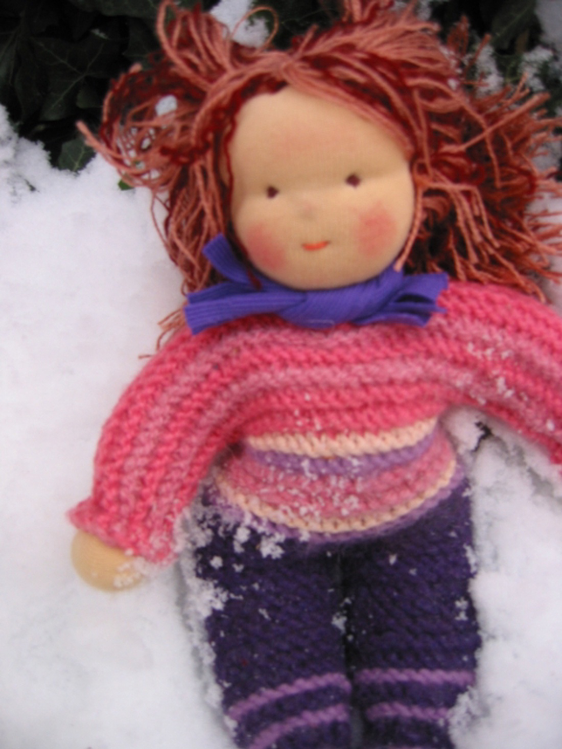 Waldorf-fejű kötött baba -  - Meska.hu